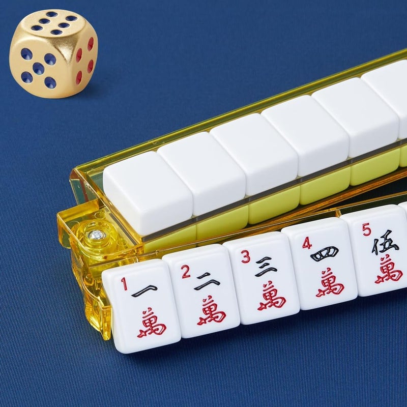 Taikula Mahjong Racks with Pushers, Clear Acrylic American Majiang Tile Racks, Enhanced Mah Jongg Tile Holders Set of 4 with 3 Goldern Dics (Colors) - Image 5